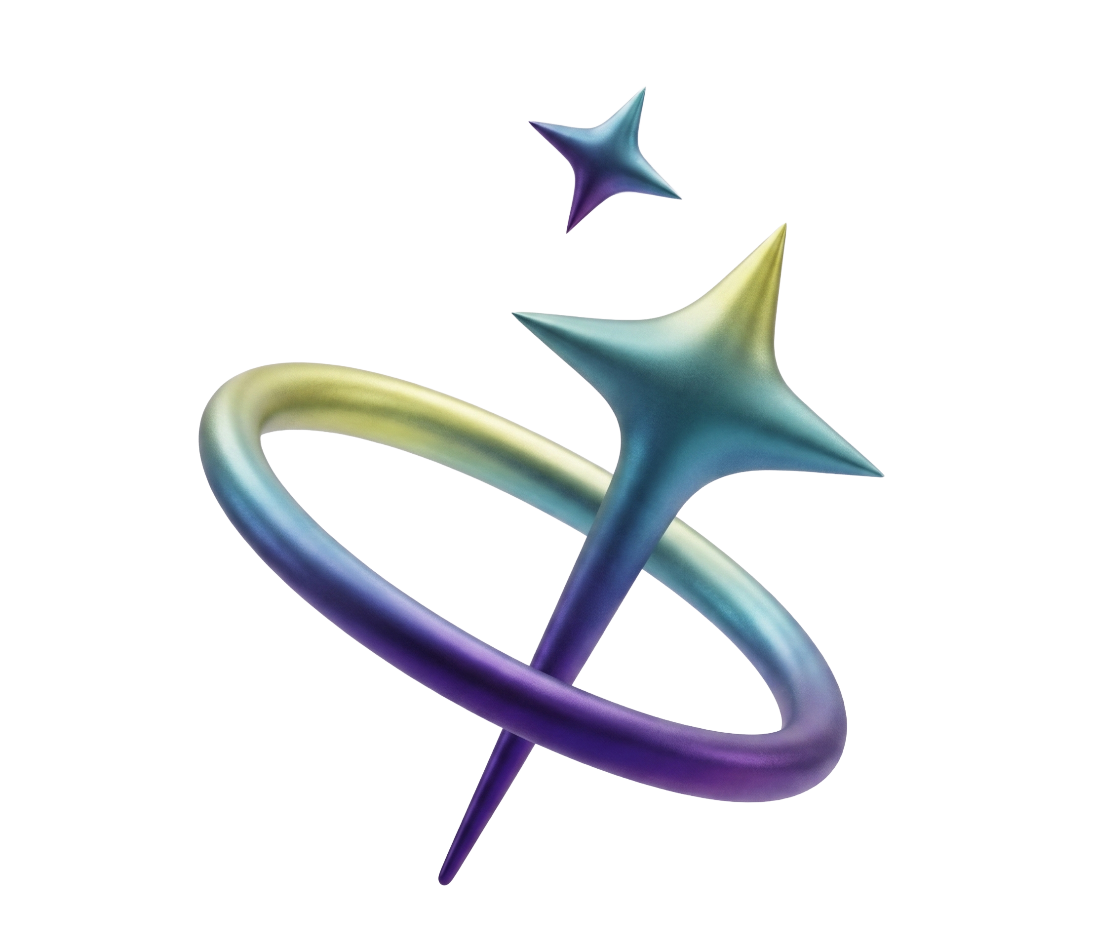 The Overwrld Nova — a four-pointed star through a tilted ring, in Earth, Sky, and Space